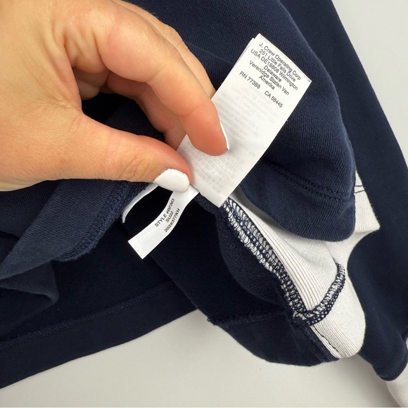 J.Crew Women’s L Navy Colorblock Cotton Sweatshirt – Long Sleeve Pullover - Picture 5 of 9